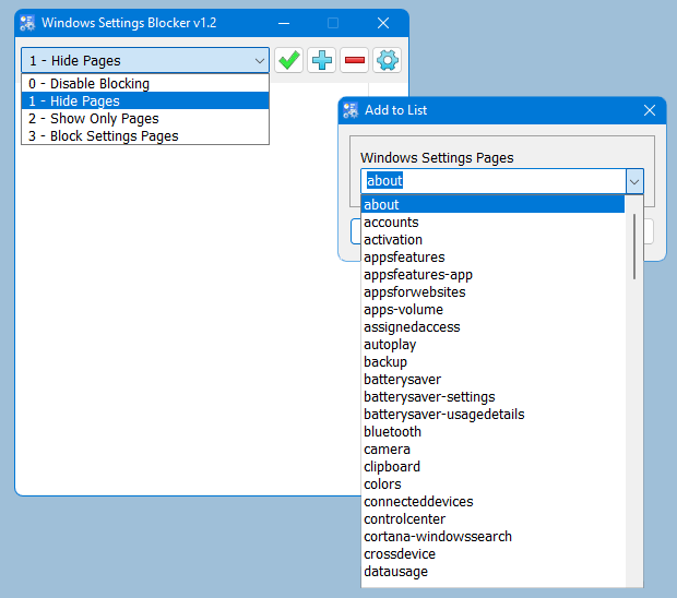 windows settings blocker windows settings blocker